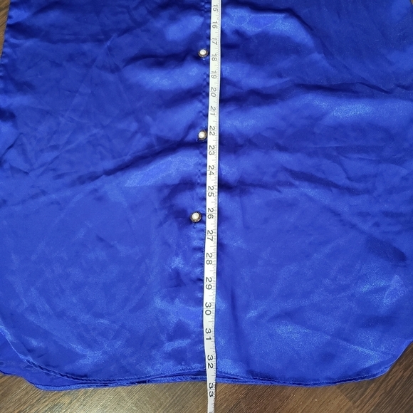 Victoria's Secret Vintage Blue Satin Pearl Button Nightie | Size P/S - Picture 7 of 9